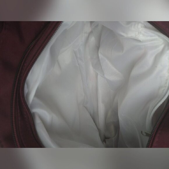 Large Burgundy Durable Nylon Cosmetic Makeup Bag - Picture 7 of 10